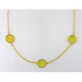 Irregular Shape Double Checkerboard Onyx Necklace in Yellow