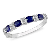 White Gold Diamonds and Sapphire  Fashion Ring