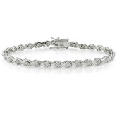 Sterling Silver Round Cut Diamond Bracelet