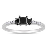 Sterling Silver Princess Cut Diamond Ring