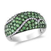 Sterling Silver Round Cut Gemstone Ring