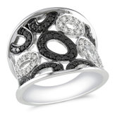 Sterling Silver Round Cut Diamond Multi Stone Ring