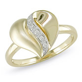 10K Yellow Gold Round Cut Diamond Ring