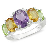 Sterling Silver Oval Cut Gemstone Ring