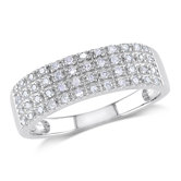 Sterling Silver Round Cut Diamond Ring