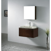 Venasca 30" Wall Mount Bathroom Vanity Set in Walnut