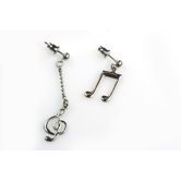 8th Note  and G Glef Earrings in Silver