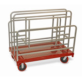 Coated Heavy Duty Cross - Braced Panel / Sheet Mover 8" Phenolic Casters, All Swivel