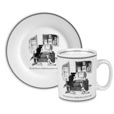 The New Yorker Nobody Knows You're a Dog Mug and Salad Plate Set