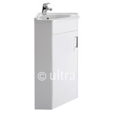 Corner Cabinet and Basin in High Gloss White