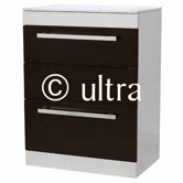 Floor Mounted Design Basin and Cabinet in Ebony Brown