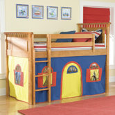 Bennington Twin Low Loft Tent Bed with Built-In Ladder