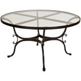 Ashbury 54" Round Glass Dining Table with Umbrella Hole