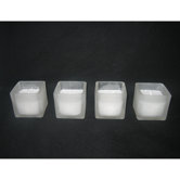 Votive Candles with Square Holders (Set of 24)