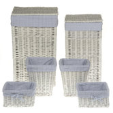 Square Storage Basket with Gingham Lining