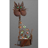 AL 1 Light Cat Outdoor Solar Light in Rustic (Set of 3)