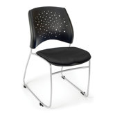 Stars and Moon Stacking Chair with Molded Polypropylene Back, 4-Pack