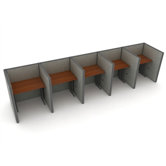 Privacy Workstation Panel System, 1 x 5 Configuration, with Vinyl Panels