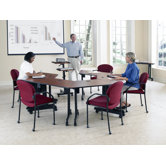 Trapezoid Multi-Use Versatile Table with Guest/Reception Chair Suite