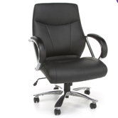 Mid-Back Synthetic Leather Executive Office Chair with Arms