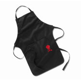 Barbecue Apron in Black with Red Kettle