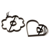 2 Piece Amco Heart & Daisy Pancake Mold Set - Set of 2