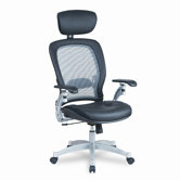 Space Air Grid Executive Chair w/Headrest, Black, 20 x 20 x 50?54-1/2