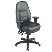 Deluxe Multi Function Mid-Back Leather Office Chair with Arms