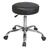 Chrome Finish Backless Drafting Chair with Vinyl Seat