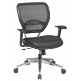 Space Seating Mid-Back Leather AirGrid Back Task Chair