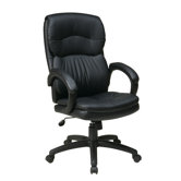 High-Back Eco Leather Executive Office Chair with Padded Arms