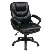 Faux Leather Managers Chair with Padded Arms