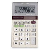 8-Digit Pocket Calculator, Dual Power, 2-1/2"x4"x1/2", Gray