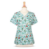 100% Cotton Printed V-Neck Top