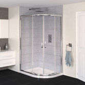 Aqua 6 Off-Set Quadrant Shower Enclosure in Polished SIlver