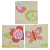 Jill McDonald 3 Pieces Lullaby Breeze Wood Frame Wall Art
