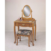 Nostalgic 28" Oak Bedroom Vanity Set