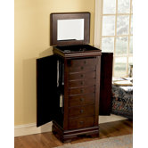 Louis Philippe Marquis Cherry Jewelry Armoire