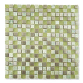 Impact 5/8" x 5/8" Glass, Tile, and Metal Mosaic in Green Tea Metal