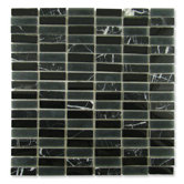 Impact 5/8" x 1-7/8" Glass, Tile, and Metal Mosaic in Midnight