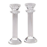 Crystal and Glass Candlestick (Set of 2)
