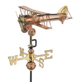 Biplane Weathervane with Garden Pole