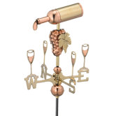 Wine Bottle Weathervane with Garden Pole