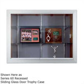 Series 70 Recessed Hinged Glass Door Trophy Cases - Natural Cork / Wood Veneer (Without Lighting)