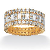 Gold Plated Cubic Zirconia Eternity Band