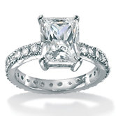Cubic Zirconia Platinum/SS Eternity Ring