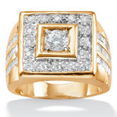 Men's Cubic Zirconia 18K / Sterling Silver Ring
