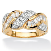 Round and Baguette Cubic Zirconia Ring