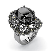 Black Cubic Zirconia Ring