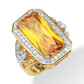 Canary Yellow / White Cubic Zirconia Ring